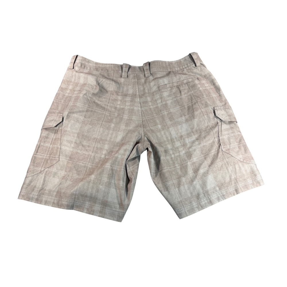 Under Armour Mens HeatGear Plaid Cargo Shorts Tan Loose Fit Size 40 - Picture 2 of 10